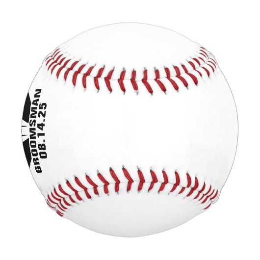 Groomsmenパーソナライズされた Baseballsギフト 野球ボール (正面)