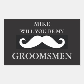 Groomsmenパーティー 長方形シール