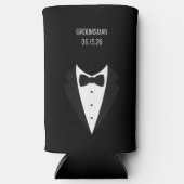 Groomsmenブラックタキシード スリム缶クーラー (正面)