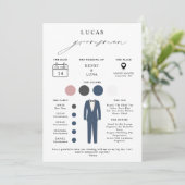 Groomsmenプロポーザルエレガント&情報カード 招待状 (スタンド正面)