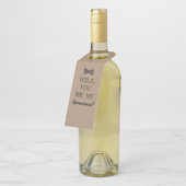 Groomsmenプロポーザルモダンビアラベル ボトルネックタグ (アングル)