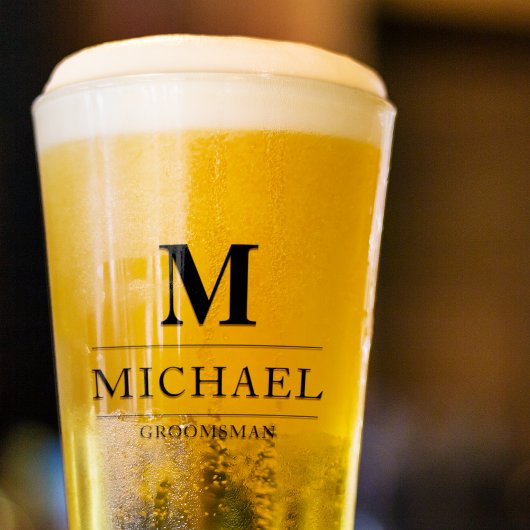 Groomsmenモダンギフトモノグラム花婿介添人ビール タンブラーグラス