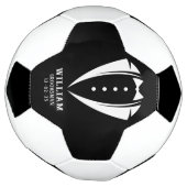 Groomsmenユニークギフト | White on Black Tuxedo サッカーボール (回転)