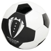Groomsmenユニークギフト | White on Black Tuxedo サッカーボール (3/4)