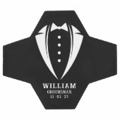 Groomsmenユニークギフト | White on Black Tuxedo サッカーボール (フラット)