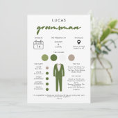 Groomsmen情モダン報カード 招待状 (スタンド正面)