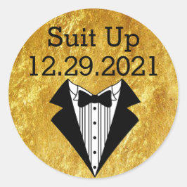 Groomsmen招待状金ゴールドシール ラウンドシール