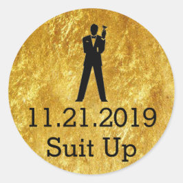 Groomsmen招待状金ゴールドシール ラウンドシール