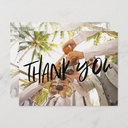 Groomsmen花婿介添人結婚の写真ありがとう ポストカード (正面/裏面)