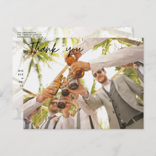 Groomsmen花婿介添人結婚の写真ありがとう ポストカード (正面/裏面)