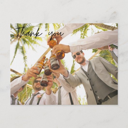 Groomsmen花婿介添人結婚の写真ありがとう ポストカード (正面)