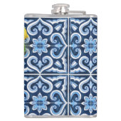 Groomsmen贈り物は青いタイルを好むレモンAmalfi フラスク (裏面)