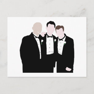 Groomsmen in Black Tie写真 ポストカード