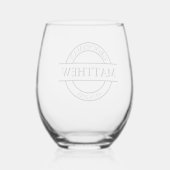 Groomsmen Keepsake 結婚's ステムなしワイングラス (裏面)