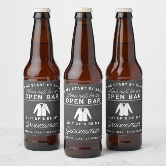 Groomsmen Proposal Beerラベル ビールラベル (ボトル)