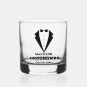 Groomsmen Proposal Glass, Team Groom パーソナライズされた ウイスキーグラス (正面)