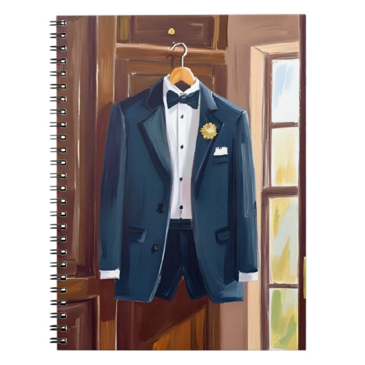 Groomsmen’s Tuxedo | Wedding Bachelor Watercolor ノートブック (正面)