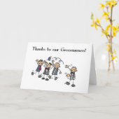 Groomsmen Thank You'結婚s Stick Figures カード (黄色い花)