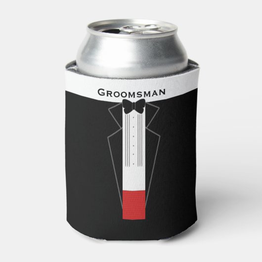 Groomsmen Tuxedoパーソナライズされたの結婚クーラーボックス 缶クーラー (缶正面)