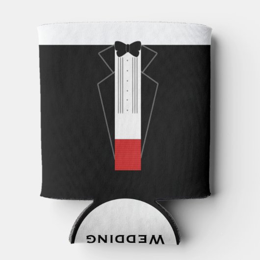Groomsmen Tuxedoパーソナライズされたの結婚クーラーボックス 缶クーラー (裏面)