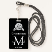groomsmen vipメンバ、バチュラーパーティの好意 バッジ (裏面ランヤード)