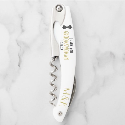 Groomswoman Thank You 1920sギャツビー結婚式の引き出物 ソムリエナイフ (正面)