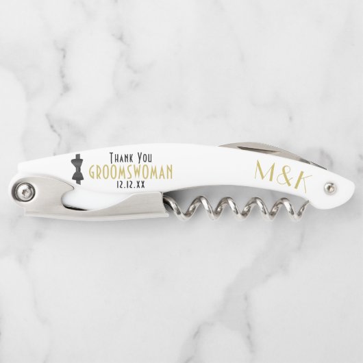 Groomswoman Thank You 1920sギャツビー結婚式の引き出物 ソムリエナイフ (正面)