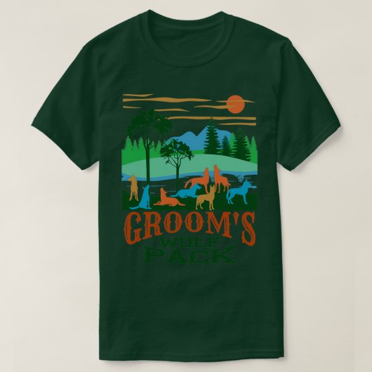 Groomx27sウルフパック結婚ズ Tシャツ (デザイン正面)