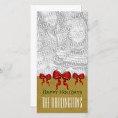 GROON赤い弓と金ゴールドメリークリスマスV11 シーズンカード (正面/裏面)