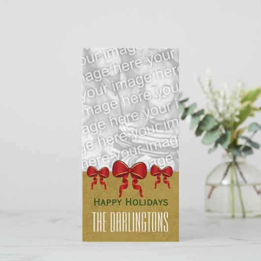 GROON赤い弓と金ゴールドメリークリスマスV11 シーズンカード (スタンド正面)