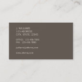 Groon Taupe Damask弁護士名刺 名刺 (裏面)