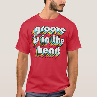 Grooveがハート90sスタイル歌詞タイポグラフィ Tシャツ