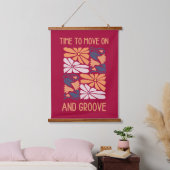 "Grooveで移動する時間 – やる気を起こさせるフローラ 吊り下げ型タペストリー (寝室)