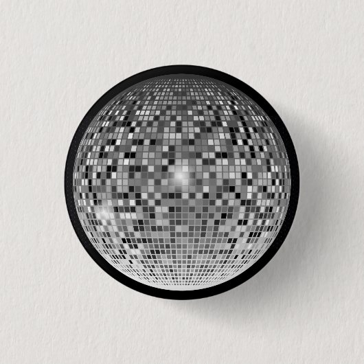 Groove in Style: Retro Disco Ball 缶バッジ (正面)