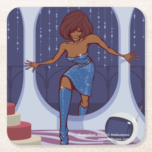 Groove Train スクエアペーパーコースター (正面)