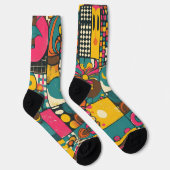 Groove Waves 70sの線のパタサイケデリックーン ソックス (右)