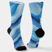 Groove Waves 70sの線のパタサイケデリックーン ソックス (傾斜あり)