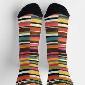 Groove Waves 70sの線のパタサイケデリックーン ソックス (上部)