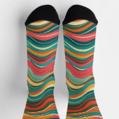Groove Waves 70sラインパタサイケデリックーンコレクション ソックス (上部)