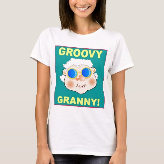 Grooveyおばあちゃん漫画 Tシャツ (正面)