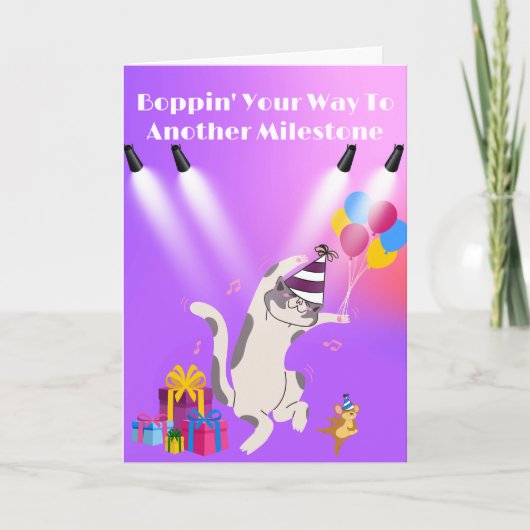 Groovin' Cat Milestone誕生日 カード (正面)