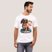 Groovin Paws - ダックスフンド ミュージック Tシャツ (正面フル)