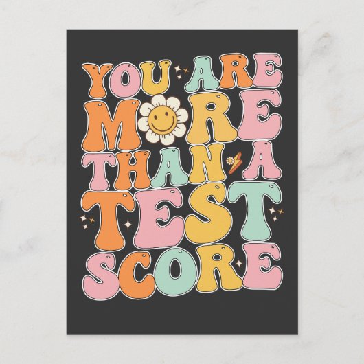 Groovyあなたはテストスコアのテスト日より多い インビテーションポストカード (正面)