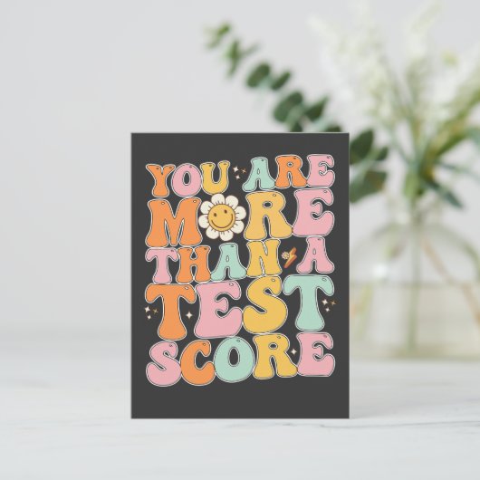 Groovyあなたはテストスコアのテスト日より多い インビテーションポストカード (スタンド正面)