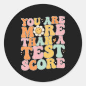 Groovyあなたはテストスコアのテスト日より多い ラウンドシール (正面)