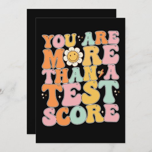 Groovyあなたはテストスコアのテスト日より多い 招待状 (正面/裏面)