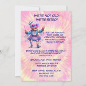 Groovyおばあちゃんの誕生日パーティー – レトロパーティーのための彼女 招待状 (正面)