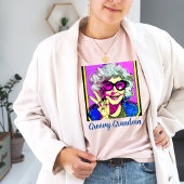 Groovyおばあちゃんピースサインレトロヴィンテージヒッピー Tシャツ