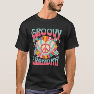 Groovyおばあちゃんレトロ60s 70sスタイルヒッパイグランドモ tシャツ
