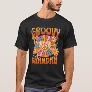 Groovyおばあちゃんレトロ60s 70sスタイルヒッパイグランドモ tシャツ